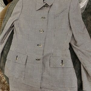 bill blass Black and White Houndstooth Blazer